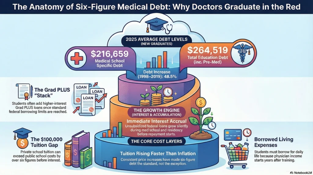 The Anatomy of Six-Figure Medical Debt: Why Doctors Graduate in the Red